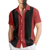 leichte sommerhemden Herren Casual Shirt Man weiße hemdbluse Herren große größen herrenhemden Kurzarm 5XL Guayabera Shirt Freizeithemden für Herren Kurzarm kariert