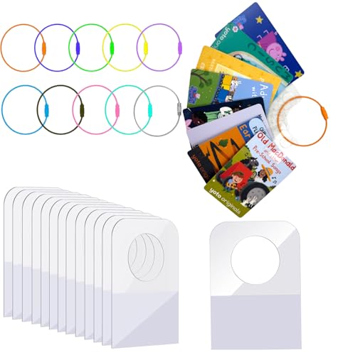 Yamobi Kartenhalter für Yoto-Karten, Ringe und Laschen,50 Stück Yoto Player Card Holder mit 10 Schlaufen,Reisetasche für Kinder mit Yoto-Zubehör, Kartenhalter