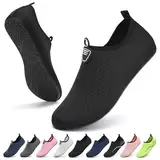 Sixspace Damen Herren Badeschuhe Wasserschuhe Schwimmschuhe Männer Frauen Strandschuhe Aquaschuhe Barfußschuhe für Strand,Pool,Meer,Wassersport,Tauchen,Surfen,Aqua Cycling(Schwarz 41 EU)