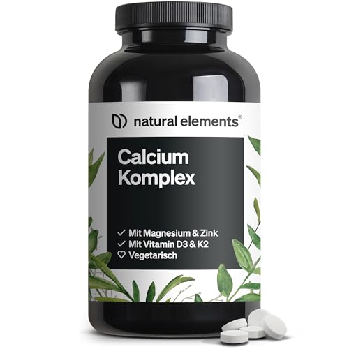 Calcium Komplex mit Magnesium & Zink – 360 Tabletten – 520mg Calcium pro Tagesdosis – mit Vitamin D3 & K2 – optimal dosiert, ohne unnötige Zusätze – in Deutschland produziert & laborgeprüft