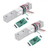 Geekstory 2kg Digital Load Cell Weight Sensor+HX711 AD Weighing Sensor Module High Precision for Arduino DIY Electronic Portable Kitchen Scale（2 Sets）