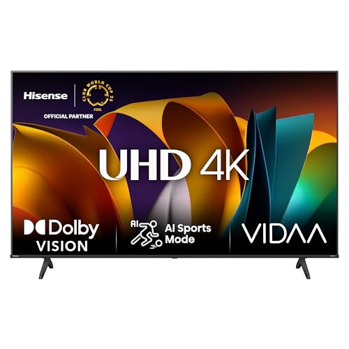 Hisense 43E6NT 108cm (43 Zoll) Fernseher, 4K UHD Smart TV, Precision Colour, HDR, Dolby Vision, 60Hz, Triple Tuner DVB-C/S/S2/T/T2, WiFi, HDMI 2.1, Bluetooth, Alexa Built-in, Schwarz, [2024]