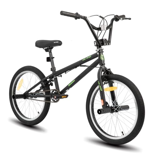 Hiland 20 Zoll BMX, 360° Rotor-System, Freestyle, 4 Stahl Pegs, Kettenschutz, Freilauf Schwarz kinderfahrrad