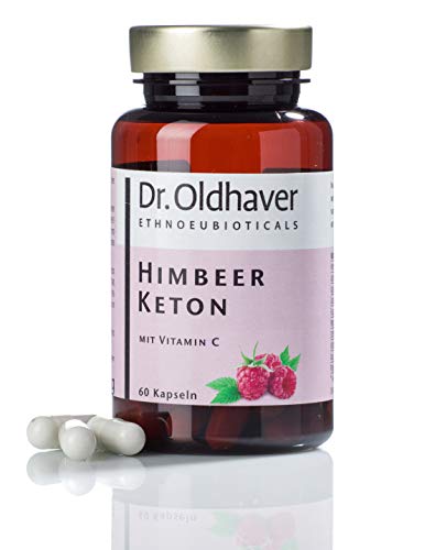 Dr. Oldhaver Himbeer Keton (60 Kapseln), Laktosefrei & Glutenfrei, Frei von Farbstoffen, Premium Qualität, Mit Vitamin C für den Energiestoffwechsel