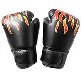 LAPYAPPE 1paar Sparring Boxhandschuhe Für Junge Mädchen Pu Kickboxhandschuhe Für Training Schwarzes Design Für Boxsack-Training Sparring Und Kampfsportaktivitäten