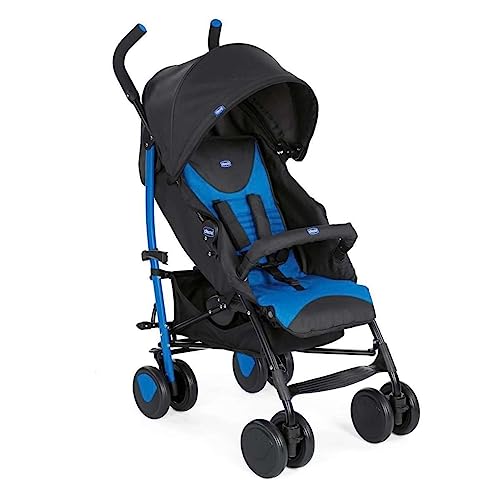 Chicco Echo Leichter Zusammenklappbarer Kinderwagen von 0 Monaten bis 22 kg, Kompakter Kinderbuggy mit Frontbügel, Schlafposition, Regenschirmverschluss, Verstellbarer Sonnenschirm