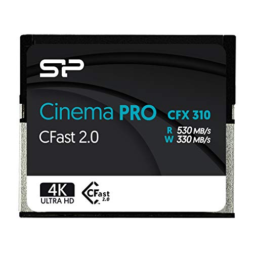 Silicon Power 512 GB CFast 2.0 CinemaPro CFX310 Speicherkarte, 3500X und bis zu 530 MB/s Lesen, MLC, für Blackmagic URSA Mini, Canon XC10/1D X Mark II und mehr, SP512GICFX311NV0BM