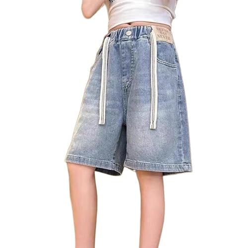 pxjsdwe Shorts mädchen 170, Jeans Shorts Mädchen 164 Casual Vintage Jeanshorts Bermuda Sommer Baggy Denim Kurze Hosen Stretch Leicht Jeans Kurz Jeanshose Sport Freizeit Jeanshosen