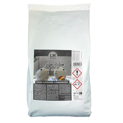 Knet Design Beton (18 kg) Knetbeton Kreativbeton Beton für Kreative, Bastelbeton,Beton zum Basteln, Beton zum modellieren, Schmuckbeton, Kreativ Beton