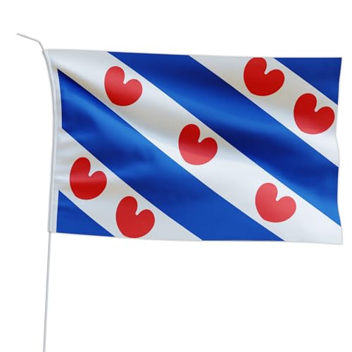Marineo Gastlandflagge Bootsfahne Gastflagge Fahne Flagge für Boot oder Motorrad - 20 x 30cm, Niederlande Holland - Friesland