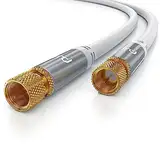 CSL - 3m SAT Kabel 8k 4k HDTV 135dB - Premium SAT Koaxialkabel Satellitenkabel F Stecker - TV HDTV Radio DVB-T DVB-C DVB-S DVB-S2 - Abschirmmaß 135db 75 Ohm - hochdichte 4-Fach Schirmung - weiß