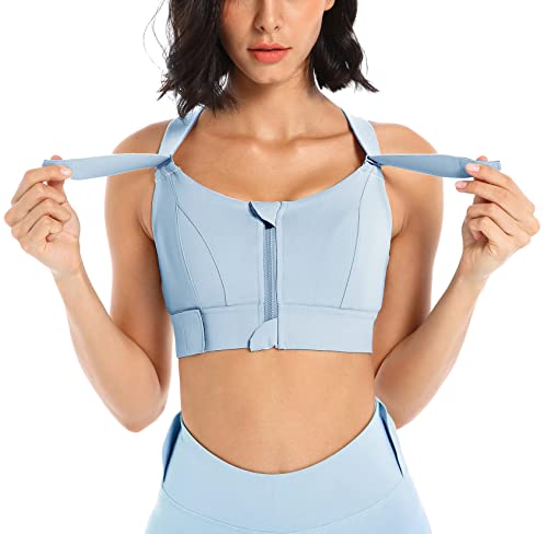 Sport BH Damen Starker Halt Verstellbare Träger Yoga Gepolstert Rücken Verkreuzt Joggen Laufen Bequem Bustier Top Bra Strech Nahtlose Schnelltrocknendes Tanktop Bralette