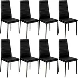 tectake® 8er Set eleganter ergonomischer Stuhl mit hoher Rückenlehne, Esszimmerstühle, Küchenstühle, Stühle für Esstisch, Esszimmer, Dining Table oder Vorzimmer Möbel Set gepolstert -