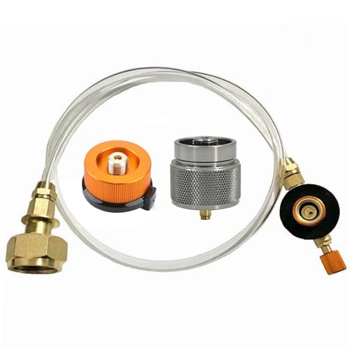 RoxNvm Gaskartuschen Adapter,Campingkocher Gas Adapter,LPG Adapter,Propan Nachfülladapter,Auslass Inflator Ventil Flachzylinder,Gaskartuschen Schraubventil,Campingkocher Zubehör