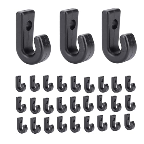Acrylic J-Haken für Kajak,30 PCS Kajak-Anker J-Haken,Kajak J Haken,J-förmiger Haken Set,Nylon Schwarz Anker Haken Ersatz für Boot Kanu Anlegeplatz Paddle Board Rudern Bootszubehör Schwarzer