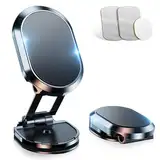 Jessonly Handyhalterung Auto Magnet Mit Faltbarer Basis, 360° Drehbares Armaturenbrett,Universelle handyhalter Auto Mit 6 N52 Magneten Und 2 Metallplatten, Kompatibel Mit iPhone, Samsung, Huawei