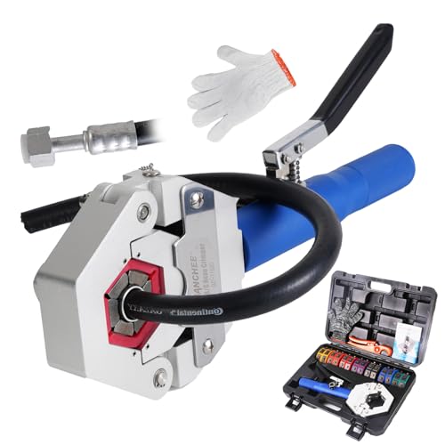 BANCHEE Hydraulische Schlauch-Crimpzange für Schlaucharmaturen mit Widerhaken und Perlen, Klimaanlagen-Reparatur, AC-Schlauch-Crimper mit 7 Schneideisen (BC-71500)