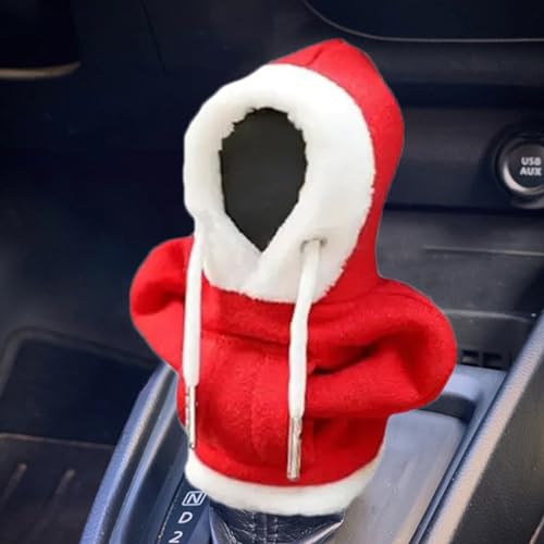 Neamou Schaltknauf Abdeckung Hoodie, Schalthebel Hoodie Weihnachtsdekoration Innen, Auto Schaltknäufe Hoodies, Gangschaltung Überzug Kapuzenpullover, Hoodie Auto-schalthebelabdeckung Weihnachtsdeko