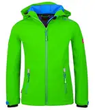 Trollkids Kinder Softshell Jacke Trollfjord, Hellgrün/Mittelblau, Größe 128