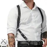 VKFOFEG Verstellbarer Herren Harness Körpergeschirr Körper Geschirr Body Brust Herren Punk Body Brust Harness Männer Leder Kostüme Herren Cosplay Party Kostüme Sexy Sklave Geschirr