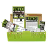 PETEC Auto Scheibenkleber Set Windschutzscheibe Reparaturset. 310 ml Scheiben Kleber Kartusche, Primer, Reinigungstuch, Einweg Handschuhe, Düse 83333