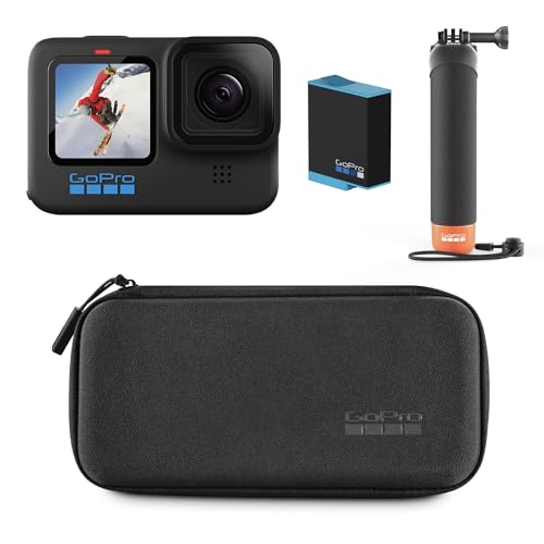 GoPro HERO10 Black Bundle – enthält HERO10 Black Kamera, den Handler (schwimmender Handgriff), wiederaufladbare Batterie und Tragetasche