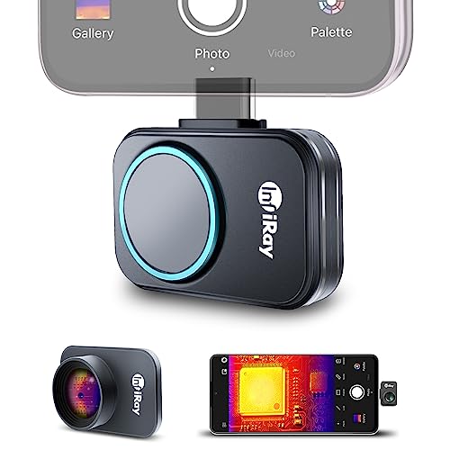 Xinfrared P2 Pro Wärmebildkamera mit 8mm Makroobjektiv, InfiRay-Sensor 256 x 192 Auflösung, Erweiterter Testbereich -20℃ bis 600 ℃, 9g Metallische Konstruktion, für Android USB-C Phones/Pad