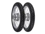 MZA Set: 2 Kompletträder 1,5x16"" Stahlfelge verchromt + Chromspeichen + Reifen Vee Rubber 094