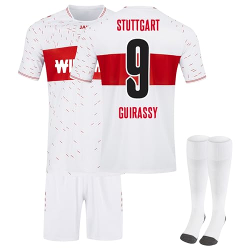 Generic VfB Stuttgart Trikot，VfB Stuttgart Fanartikel，VfB Stuttgart Trikot Kinder，VfB Stuttgart Trikot Herren，Fussball Trikot Shorts Und Socken Anzug Für Jungen Herren,10-11 Jahre