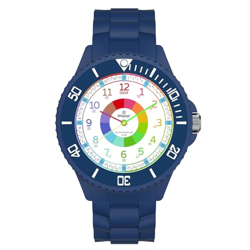 Weayege Lern Armbanduhr für Kinder,Kinderuhr für Jungen und Mädchen, Kinderuhr,Armbanduhr für Kinder Jungen und Mädchen,3ATM wasserdichte Analog Quarzuhr,Erlernen der Uhrzeit,Full HD 1080P Home