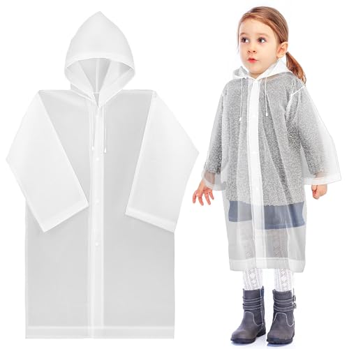 VALICLUD 2 Stück Regenponchos Für Kinder Wiederverwendbare Unisex-Kinderponchos Regenmantel Wasserdichte Notfall-Regenmäntel Mit Kapuze Für Jungen Und Mädchen