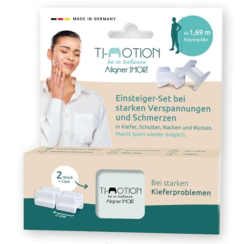 TJ-Motion Aligner SHORT 2cm – Kieferentspannung & Vagusnerv-Aktivierung – 2er Set aus medizinischem Silikon – gegen Kiefer-, Nacken- & Rückenschmerzen – BPA-frei, vegan, geruchsneutral