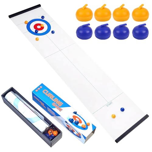 Mini Tisch Curling Spiel Shuffleboard Spiel Shuffleboard Tisch EisstockschießEn Curling Tischspiel Mini Table Curling Balls Minitisch-Curling-BäLle Table Top Curling Game Tischcurling Mini Tischspiele