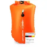 LimitlessXme Schwimmboje & Trockensack — 28l Orange. Sicherheit beim Schwimmen, Open Water und Triathlon. Swimming Buoy, Swim Bubble, Schwimm Boj aufblasbar