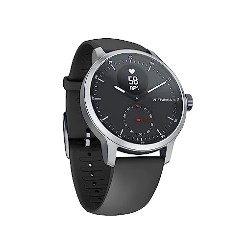 Withings ScanWatch - Hybrid Smartwatch mit EKG, Herzfrequenzsensor & Oximeter, Multisport Hybrid Smartwatch Herren/Damen, 30-Tage Akkuladung, Aktivitäts- & Schlaftracking, Android/iOS kompatibel