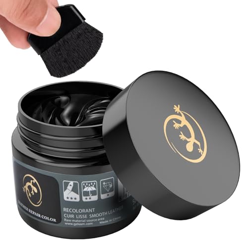 Leder Reparatur Set, Vintoney 50ML SCHWARZ Lederreparatur Creme Lederreparaturset Lederbalsam Lederpflege Füller für Auto Lederlenkrad Sofa Jacke Geldbörse Gürtel Schuhe Kunstleder Kratzer Risse