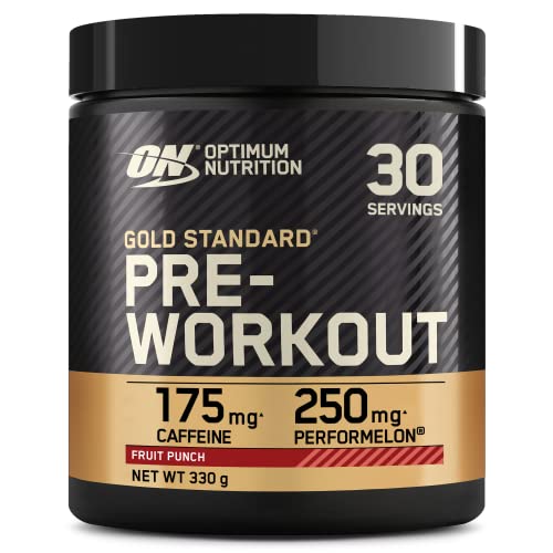 Optimum Nutrition Gold Standard Pre Workout Powder, Nahrungsergänzungsmittel mit Kreatin Monohydrat, Beta Alanin, Koffein und Vitamin B Komplex, Fruchtpunsch-Geschmack, 30 Portionen, 330 g