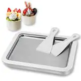 Eisplatte zum eis machen - Eisplatte Eis Rolls zum Eis Machen DIY, Ice Cream Machine rolls maker mit 2 Spateln, für Kinder, Zuhause, Familie, Gelato, Sorbet, Frozen Yogurt (17.5 * 22.5)