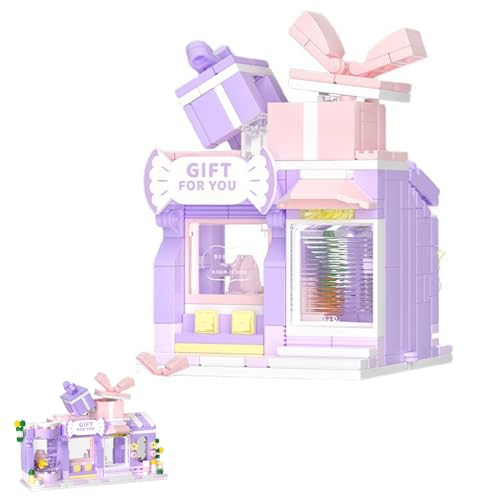 Oichy Shop Konstruktionsspielzeug Faltbar Geschenkeladen Straßenansicht Bausteine Sets Schöne 3-in-1 Haus Modellbausätze für Jungen und Mädchen (263 Stück)