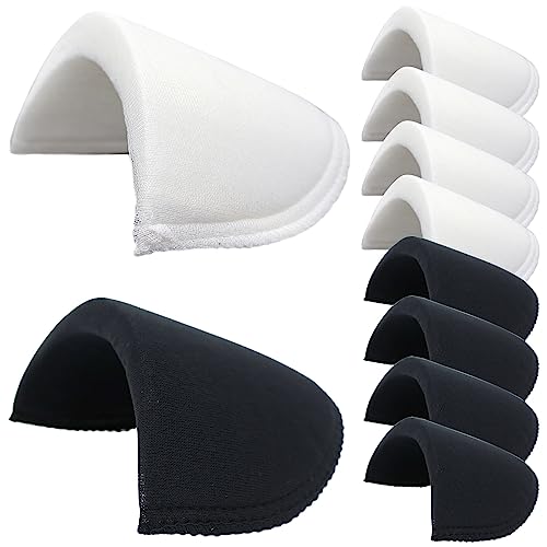 4 Paar Schulterpolster Shoulder Pads Schaum Schulterpolster für Damen und Herren Blazer Jacken Anzug Mäntel Sakkos Kleid Kleidung Nähen Zubehör (2 Paar Schwarz und 2 Paar Weiß)