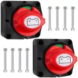 2 Stück Batterie Trennschalter 12V 24V 48V, Bolatus 275A Hauptschalter Batterieschalter 1-2-Both-OFF Stromschalter Akku Trennen Master für Auto LKW Boot Jacht Wohnwagen Motorrad KFZ