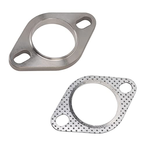 Auspuff-Flanschverbindung-Set,Auspuffrohrflansch-Reparatursatz Auspuffanlage 2 Schrauben 2-Zoll-Auspuffflansch-Verbindungssatz Edelstahl für Auspuffkrümmer Catback-Krümmer