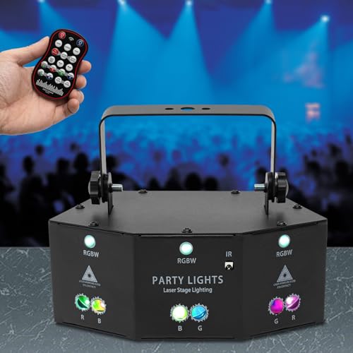 MEHOOSPVN 9 Eyes LED RGB Laser Licht Projektor DJ Disco Bühnenbeleuchtung DMX Lichteffekt Discolicht Partylicht, Party Deko Disco Licht Partylicht Discokuge Party Bar Nachtclub Live Show