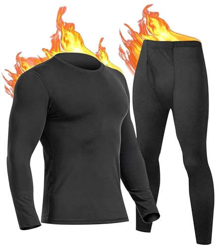 UNIQUEBELLA Funktionsunterwäsche Herren Set Atmungsaktiv Skiunterwäsche Männer Winter Thermowäsche für Joggen,Radfahren,Fußball,Skifahren,Motorrad Warme