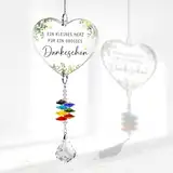 Dankeschön Geschenke für Frauen Männer, Danke, Hängende Kristall Sonnenfänger Ornament für Fenster Regenbogen Maker,Klein Dankbarkeitsgeschenke für Freund, Familie Lehrer Kollegen