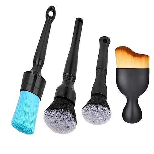 Auto Detailing Bürsten Set, 4 Stück Verschiedene Größen Auto Reinigungsbürsten, KFZ Auto Reinigungsbürsten Ultraweiche,Auto Detail Bürste für Auto Innenraum Und Autopflege Auto Innen Außenbereich