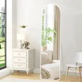 Dee.Romg Bogen Ganzkörperspiegel Designer-Stehspiegel mit Rundbogen (Weiß, 48x160 cm) – Stabile Metallkonstruktion & verzerrungsfreies Glas für professionelle Fotografie und tägliche Nutzung