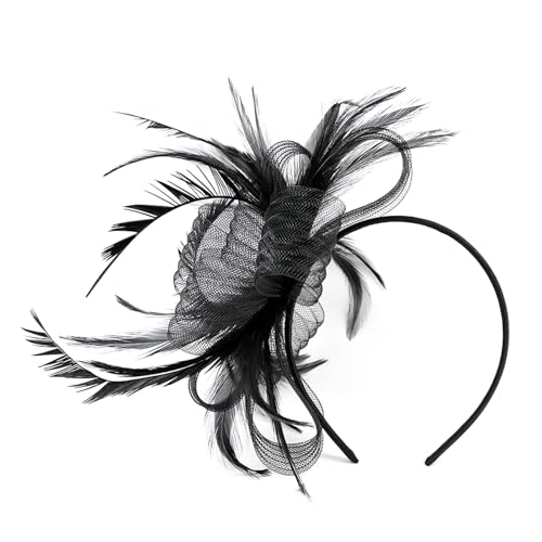 Diffaxy Kopfschmuck für Cocktail - und Teepartys mit Blumenmuster, Stirnband Fascinator für Damen und Mädchen, Haarreifen Geeignet für den Alltag, Hochzeiten, Modisches Make-up-Stirnband