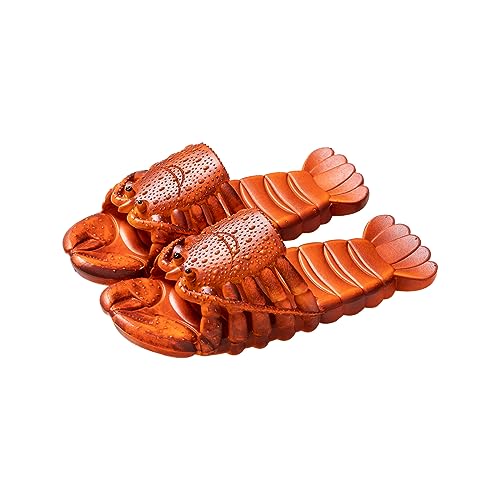 TUOJINRUIDA Hummer Schlappen Unisex Lustig Hummer Badelatschen für Herren or Damen Funny Hummer Hausschuhe Latschen für Strandhaus Dusche entspannte Stunden am Pool, Spaziergänge im Freien 44-45