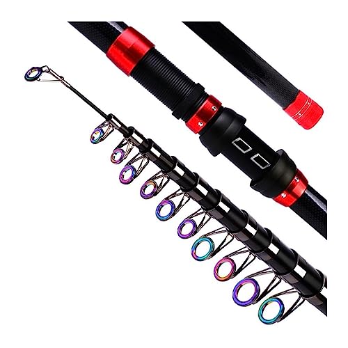 Angelrute, Carbon Teleskop Angelrute Meer Angelrute Stick Casting Stangen 1,8-3,6 M Carbon Tackle Angelrute,Geschenke für Männer oder Frauen(Size:01_2.4m)